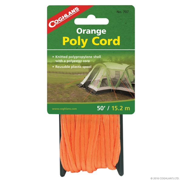 Braided Poly Cord (50′) – Orange