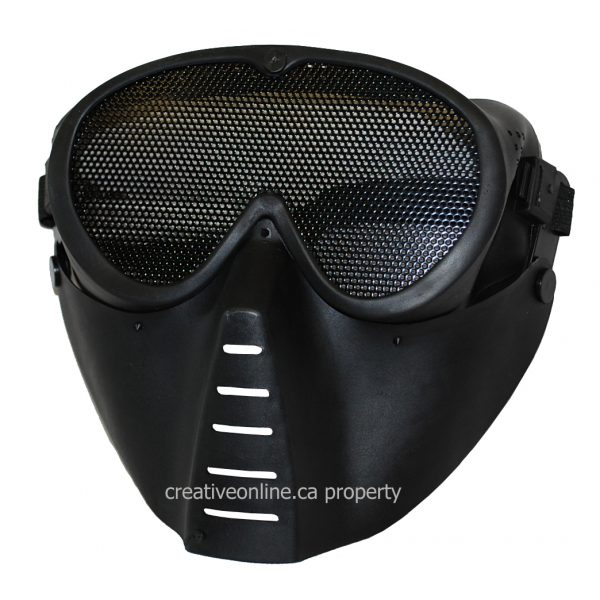 Face Mask with Metal Mesh Goggles
