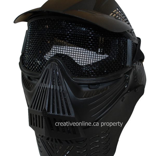 Plastic Face Mask with Metal Mesh Goggles